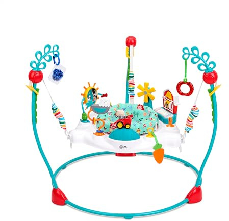 Baby Einstein Farm Explorers Jump & Learn Barnyard 2-in-1 Jumperoo with Interactive Toys, Music, Lights, & Sounds, Ages 6-12 Months