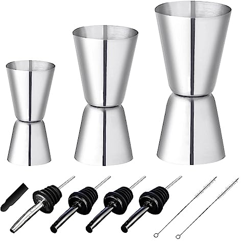 Harewtwy 1 Set Cocktail Tasses à Mesurer Tasses à Mesurer Bar Mesurer 3/4/5Cl Jigger avec Échelle Intérieure Double Tasses à Mesurer