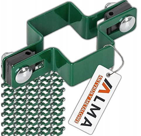 Alma Manufacturer Doppelstabmattenzaun Befestigung - 6x4 cm - Zaunverbinder Befestigungsklemme - Grün 50 Stück