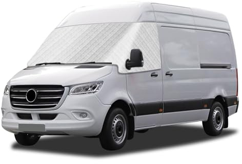 FormiPow Frontscheibe Sonnenschutz für Mercedes-Benz Sprinter VS30 2019-2026, 5-schichtiger reflektierender Außen-Sonnenschutz, Anti UV/Frost/EIS/Staub Schutzabdeckung für Sprinter VS30 2019-2026