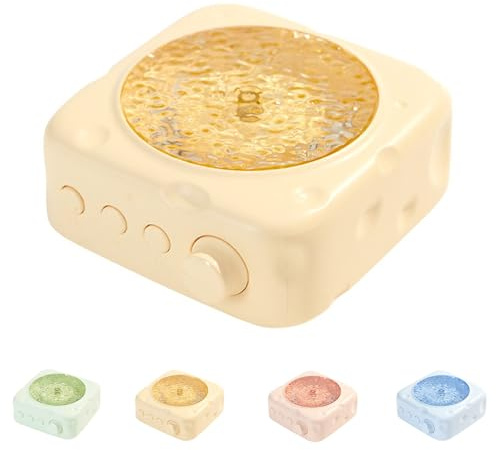 Generisch Cassa Bluetooth Portatile con Proiettore di Onde Due, Luce Notturna RGB Design Formaggio, Altoparlante Wireless Stereo HiFi, Regalo di Compleanno Decorazioni Camera(Yellow)
