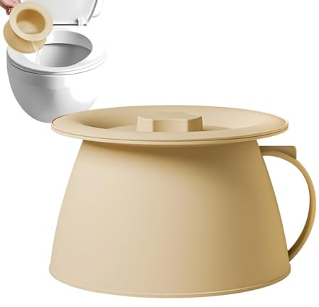 Pot de Chambre 1.5L Avec Couvercle et Poignée, Portable Urinoir de Nuit | pour Adultes, Hommes, Femmes, Personnes Âgées, Bassin Hygiénique pour Domicile, Camping, Matériau PP Résistant