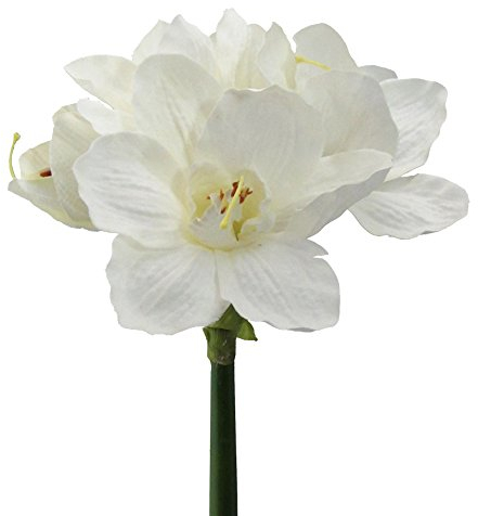 Gasper Kunstblume Amaryllis, Amarillis ca 66 cm. 1 Stängel mit 4 Blüten in Weiss -40
