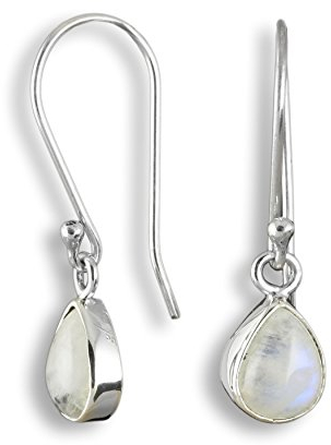 ISLAND PIERCINGS Edle 925er Silber und 8mm Mondstein Ohrringe Hänger Design Handarbeit SER264