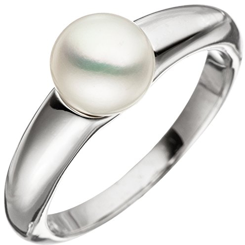 Jobo Damen-Ring aus 925 Sterling Silber mit Perle Größe 58