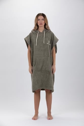 Pacifique Sud Burgunderroter Surfponcho – Baumwolle – Ärmellos (DE/NL/SE/PL, Alphanumerisch, M, Regular, Regular, Grün)