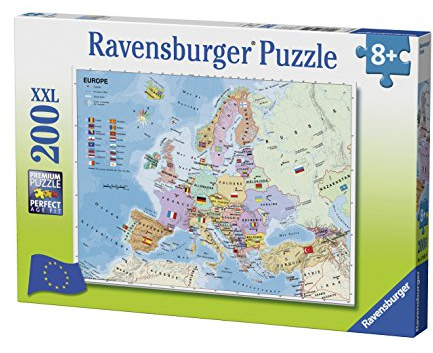 Ravensburger - Kinderpuzzle - Puzzle 200 S. XXL - Europakarte - Ab 8 Jahren - 12841