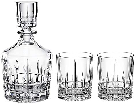 Spiegelau Whisky Set 3 pezzi, caraffa 750 ml con 2 bicchieri da whisky da 368 ml, Perfect Serve, 4500198