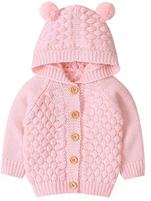 Walabe Vetement Bebe Garcon/Fille Naissance | Manteau Portage Bebe en Tricot Pull à Capuche Veste Bebe Fille Hiver Blouson