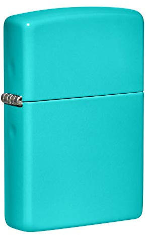 Zippo, Encendedor Plano Turquesa, diseño Atemporal, Encendedor auténtico Resistente al Viento, Hecho de Metal Duradero, Recargable, Ideal para Todas Las Ocasiones, Plano Turquesa