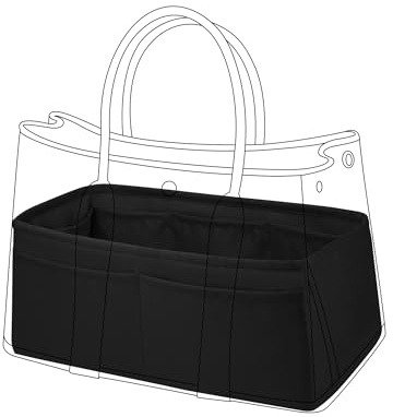 DGAZ Satin Handtaschen Organizer für Garden Party 30, Schwarz | Luxuriöse Satin-Innentasche, Perfekte Passform, Sanfter Schutz, Leicht