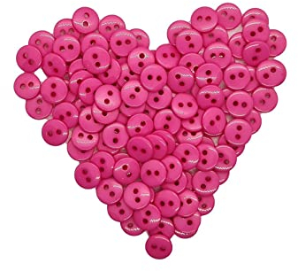 NAINA`S Knöpfe 2 Loch Kunsstoffknöpfe Nähen Basteln Kinderknöpfe Scrapbooking Pink 30 Stück Pupenknöpfe - Babyknöpfe für Jungen & Mädchen | Button [Ø-9mm]