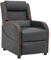Gaming Recliner Gaming Armchair, Gaming Chair with Footrest and Headrest with Reclining Function for Ultimate Gaming Set Up with Chair Side Pockets in (Black with Red Trim)