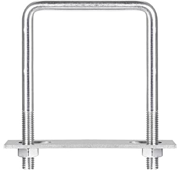 sourcing map U Bügel 1 Stück U-Bolzen M10 x 102mm x 140mm Quadratische Bügelschraube 304 Edelstahl U-Bolts mit Mutter Platte Bügelschelle Zaunbefestigung für Dachbox Auto Rohr Abschleppen