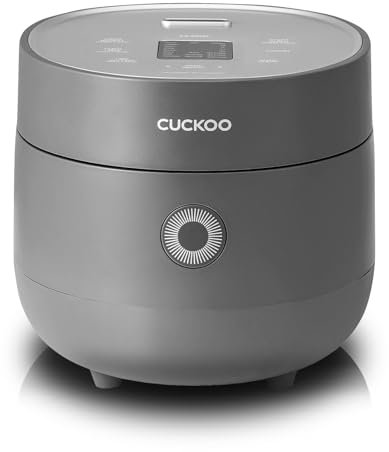 CUCKOO Micom Olla arrocera pequeña con 10 opciones de menú: blanco, avena, marrón, quinua y más, Smart Fuzzy Logic, 3 tazas/0.75 cuartos de galón (sin cocinar), 6 (cocida), CR-0375F gris