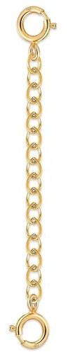 LANCHARMED 18K Solid Gold Necklace Extender for Women Bracelet Anklet Durable Adjustable Extension Chain Gold Necklace Extenders for Women 2 Inches