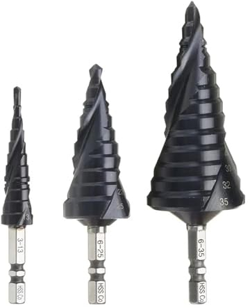 1/4 Zoll Sechskant M35 kobaltbeschichteter Stufenbohrer Schaft Schnellarbeitsstahl Metall Bohrlochöffner for Edelstahlwerkzeuge (Size : 6-35mm)