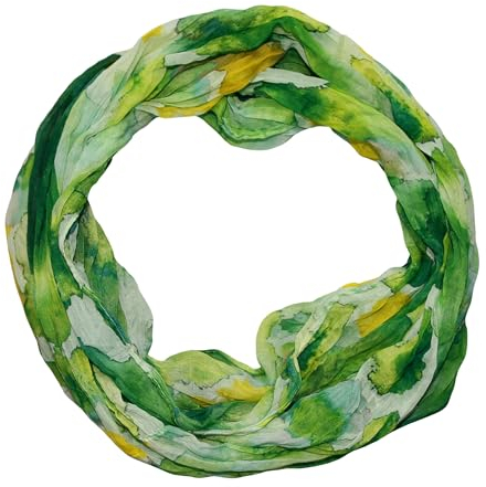 beybey® Batik Damen Seide Loop Schal in unheimlich schönen Farben herrlich fein - exclusiver Seidenschal (grün)