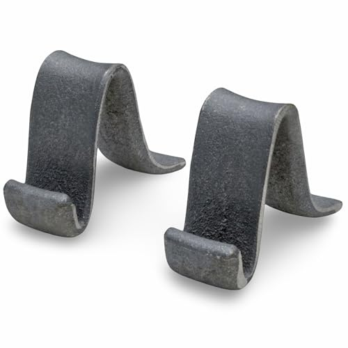 Paire de supports en fonte pour plaques | Structure résistante et durable | Idéal pour cheminée et cheminée thermique | 100 % fonte massive | Dimensions 4,8 x 14,2 x 9,8 cm | Design stable et