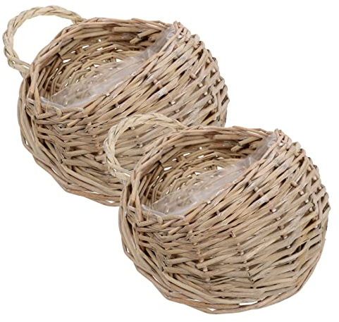 KITANDOVE 2Pcs Woven Wall Hanging Basket Planters for Home and Garden Decorative Baskets for Artificial Flowers Hanging Baskets
