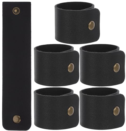Ensemble de 6 Ronds de Serviette en Cuir PU Boucle de Serviette Simple Ronds de Serviette pour Thanksgiving Noël