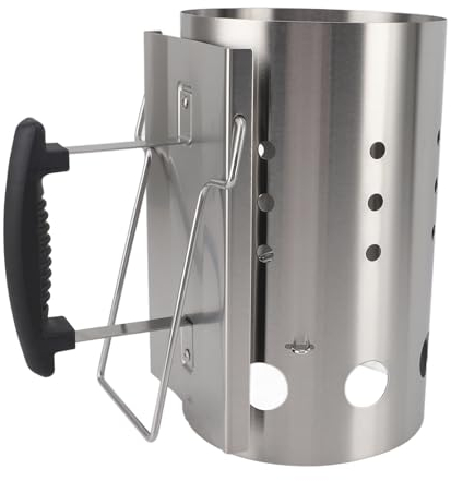 Fabater Holzkohle-Kaminanzünder, Edelstahl-BBQ-Kaminanzünder, Schnellgrill-Feueranzünder, Tragbarer Holzkohlegrillanzünder für Camping, Picknick, Grillen Im Freien und Kochen
