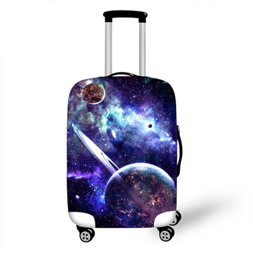 Planet Galaxien Drucke Reisekoffer-Schutzhülle Erwachsene Kinder Trolley Case Protector Kofferschutzhülle Weltraum Universum Druck Elastisch Staubdichte Gepäckabdeckungen (Muster 2,XL(29-32 Zoll))