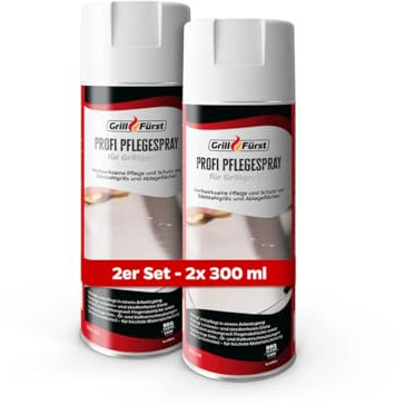 Grillfürst Profi Pflegespray für Grillgeräte, 2 x 300 ml - hochergiebiges Spray für strahlenden Glanz