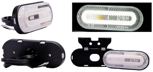Web Truck 2 x LED-Seitenmarkierungsleuchte, Umrissleuchte flaches weißes Markierungslicht, 12 und 24 V, Positionslicht für Autos, LKWs, Anhänger, Wohnmobile und Wohnwagen