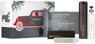 RITUALS The Ritual of Homme bilparfym presentset – inkluderar bilparfym, våtservetter, 2 påfyllningsbara luftfräschare och en återanvändbar trähållare – med arabisk bärnsten och mysk