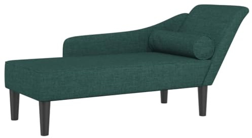 vidaXL Chaiselongue mit Kissen Dunkelgrün Stoff