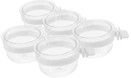 YARNOW 5pcs Plastic Bird Cage Cups Parrot Water Feeder Bird Food Holder for Cage Feeding Basin