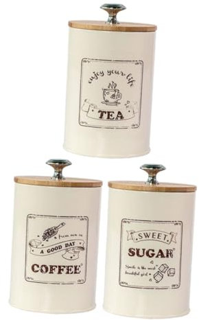 OFFSCH 3piezas Botes Metálicos Para Té Suelto Recipientes Herméticos Para Almacenar Granos De Té y Dulces Suministros De Cocina
