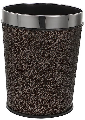 Cabilock Vintage 5l Garbage Can Black Without Lid Wastebasket Trash Bin for Bedroom Bathroom Office Home Use