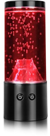 Faithorse Vulkan Lampe Lavalampe Kinder, LED Lavalampen mit Roten LED Lichtern Wassersäule Simulierten Vulkanausbruch, Nachtlicht Kinder Zimmer Leselampe Stimmungslicht für Kinder Erwachsene