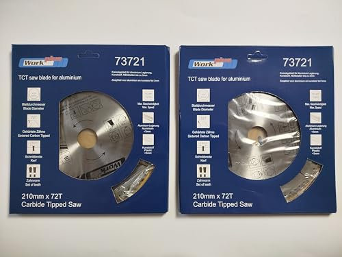 2 x HM Sägeblatt Ø 210 x 30mm 72 Z Aluminium Kunststoff Alu Säge Kreissägeblatt