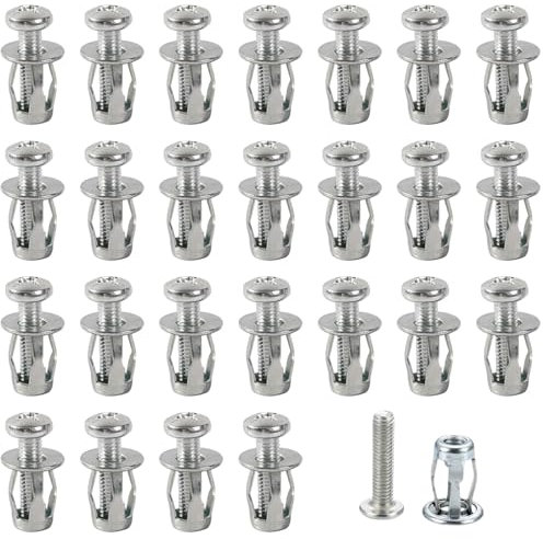 MOUNTTU 25 Viti di espansione, bulloni di espansione in Acciaio M 5 x 25, bulloni di Ancoraggio per pareti Metalliche Cave, Porte Metalliche, di Ancoraggio in lamiera di Ferro, di espansi