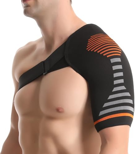 Jorun Shoulder Support Brace for Men & Women - Adjustable Shoulder Compression Sleeve for Relieve Pain,Joint Dislocation,Injury (L/XL)
