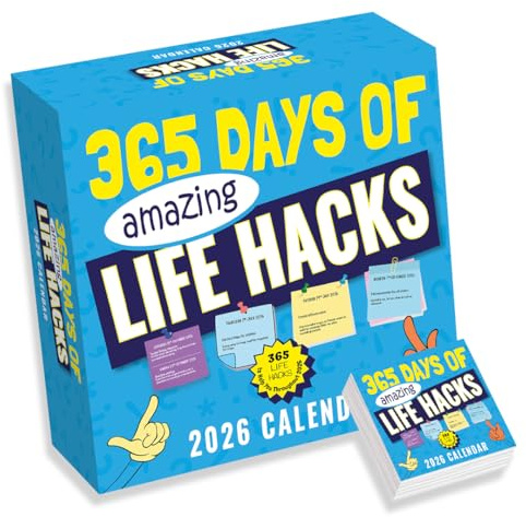 Daily Life Hacks Desk Calendar 2026 – Tips & Tricks Calendar