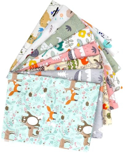 8 Stück Baumwollstoff Patchwork Stoffe Paket Stoffe zum Nähen Stoffreste zum Basteln Baumwollstoff Meterware Näh Stoff Baumwolle DIY Baumwoll Cartoons Gedruckt Craft Stoffe DIY Nähstoffe für Handwerk