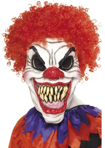 Smiffys Maske Schrecklicher Clown, Über Kopf, Latexschaum Halloween