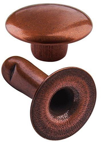 100 Doppel-Hohlnieten Ziernieten 2-teilig 11mm „11/12” aus Eisen (nickelfrei), Finish: Kupfer-antik