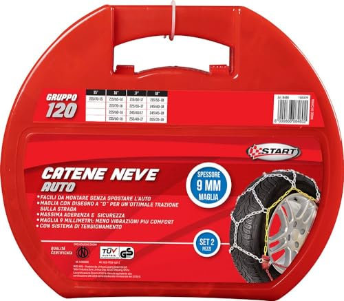 Start Juego de dos cadenas para nieve de 9 mm de grosor, grupo 120