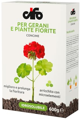 Vattenlösligt gödselmedel för geranei och växter blommigt paket med 600 gram