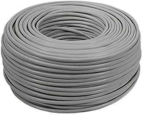 Maclean Cable de par trenzado UTP cat 5e 4 * 2 * 50 CCA, CCS gris, 100 m Aluminio revestido de cobre