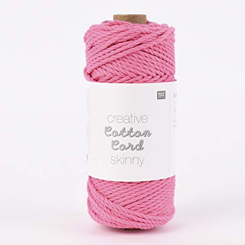 Rico Design Creative Cotton Cord Skinny - Cordel (55 m), color rosa