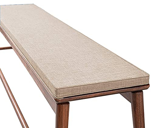 ZINN Weichschaum-Bankkissen, 3 cm dick, für Küche, Bank, Garten, Schaukel, Sitzkissen, Liegestuhl-Matte für drinnen und draußen, abnehmbarer Bezug, 80 x 35 cm, Beige