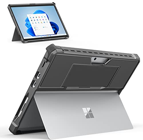 MoKo Funda Compatible con 13 Microsoft Surface Pro 8 2021,Plata Brillante | Protección Funda para Surface Pro 8 Resistente, correa de mano, Protección Completa de Esquinas, Admite teclado Type Cover
