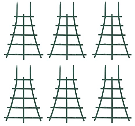 Supporto per Piante da Giardino, 6 Pezzi di Traliccio per Piante in Plastica, Traliccio per Piante Rampicanti per la Crescita, Verde Scuro