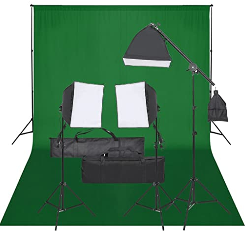 vidaXL Fotostudio-Set mit Beleuchtung und Hintergrund, Studio-Kit, Tageslicht-Lampe, Studio-Beleuchtung-Set, Studio-Licht, Fotografie-Licht